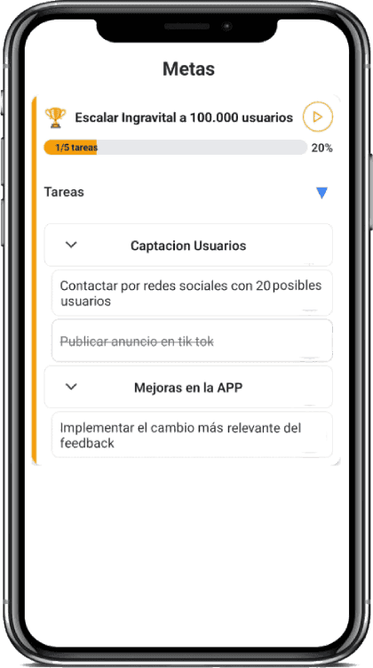 Ingravital app en iPhone
